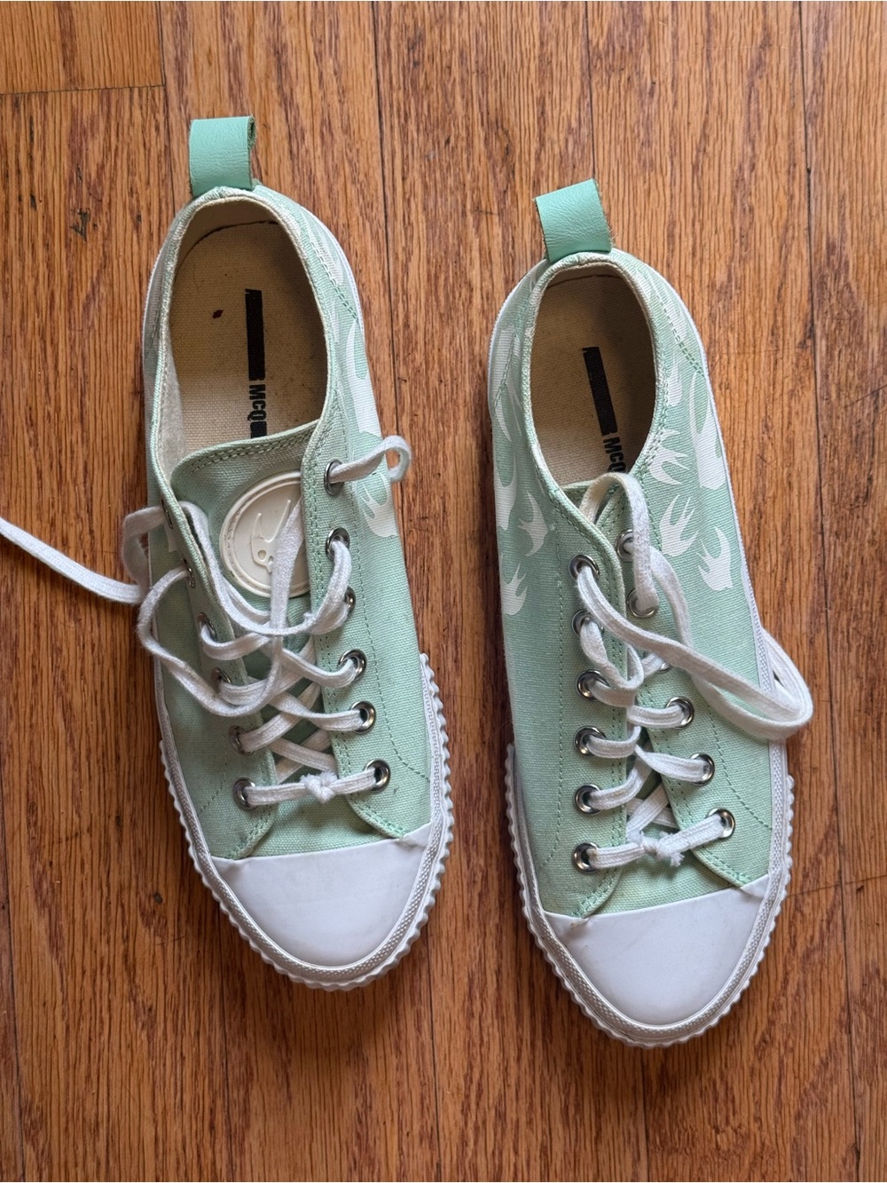 McQ by Alexander McQueen Swallow Vulc Low Sneakers - White Label on Beige